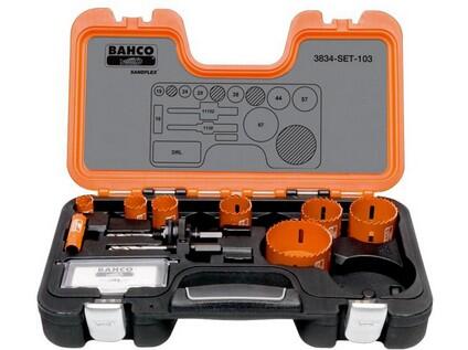 Sada děrovacích pil SANDFLEX 16,19,24,29,38,44,57,67 + 2 trny + vrták - BA-3834-SET-103