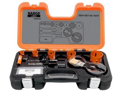Sada děrovacích pil SANDFLEX 16,20,25,32,40,51 + 2 trny + vrták - BA-3834-SET-65-16/51