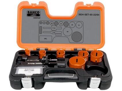 Sada děrovacích pil SANDFLEX 22,29,35,44,51,64 + 2 trny + vrták - BA-3834-SET-65-22/64