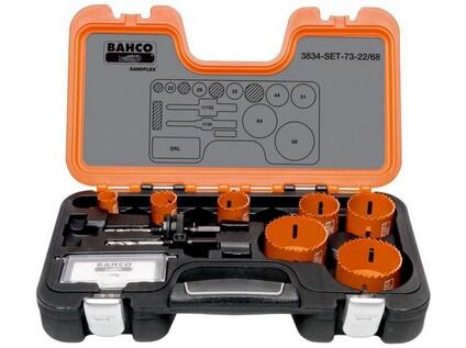 Sada děrovacích pil SANDFLEX 22,29,35,44,51,64,68 + 2 trny + vrták - BA-3834-SET-73-22/68