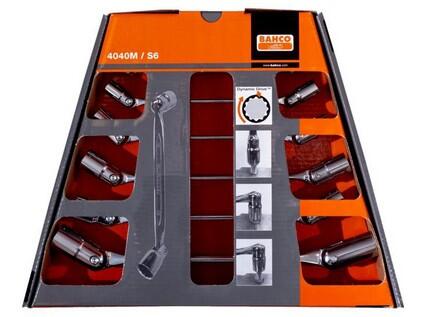 Sada klíčů s výkyvnou hlavou 6-dílná, 8x9-18x19mm,držák, 1250g b1 - BA-4040M/S6