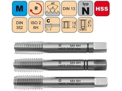 Sadový závitník M39x4 SADA ISO2 HSS DIN 352 - 0200 - CZZ0200-M39-SD-ISO2
