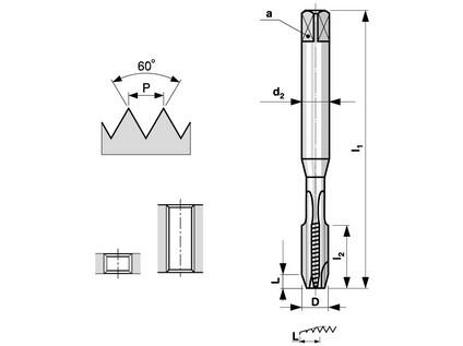 ZAV M 6 ISO1 HSSE TiN CSN 22 3043 - BU166-060