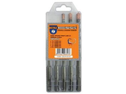 Sada vrtáků SDS+ 5dílná 4b. 5,6x110/45 a 6,8,10x160/95 - CZS-P4-SV-03