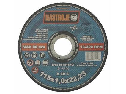 Kotouč řezný 115x1,0x22 na ocel a nerez - certifikát OSA - IM-1-115-1,0R