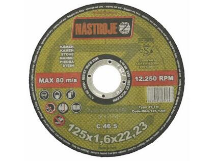 Kotouč řezný 125x1,6x22 na kámen - certifikát OSA - IM-2-125-1,6R