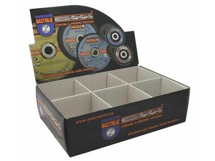 Prodejní box na brusivo prázdný, na 6 typů kotoučů 115 nebo 125mm - IM-BOX
