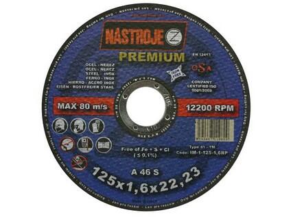 Kotouč řezný 125x1,6x22 na ocel a nerez  PREMIUM - IM-1-125-1,6RP