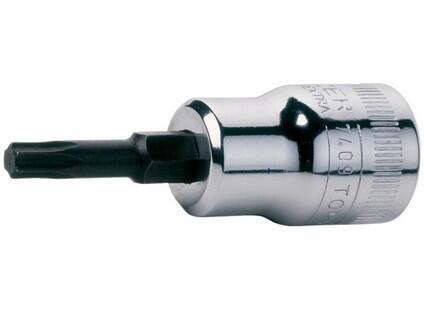 3/8" nástrčný klíč s čtyřhranným unašečem, dlouhý, pro TORX® hlavy šroubů – T50. Baleno na kartě - BA-SB7409TORX-T50-L