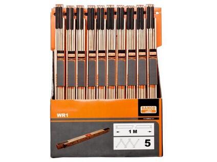 Metr skládací 1m, 5 segmentů, šíře 17mm, 55g, metr./palcový  b50 - BA-WR1