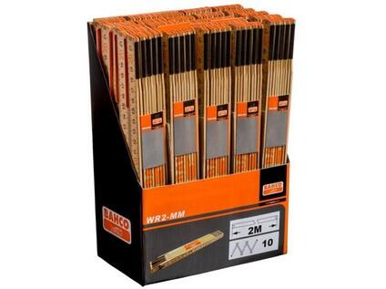 Metr skládací 2m, 10 segmentů, šíře 17mm, 110g, metrický  b25 - BA-WR2-MM