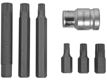 Sada bitů 10mm XZN М6;M8;M10/30mm M8;M10;М12/75mm + adaptér 1/2", S2 TMP - TM-330351