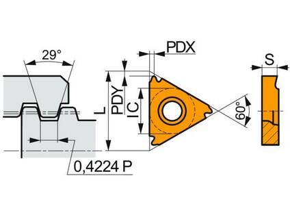 Soustružnické VBD závitové + zapichovací 80032034 / 7800297 TN STACME EXT C3 -S- PRAMET - PM-TN-16ER080STACME-T8030
