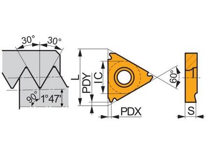 Soustružnické VBD závitové + zapichovací 80030950 / 7575422 TN NPT INT C3 -S- PRAMET - PM-TN-16NR140NPT-T8010