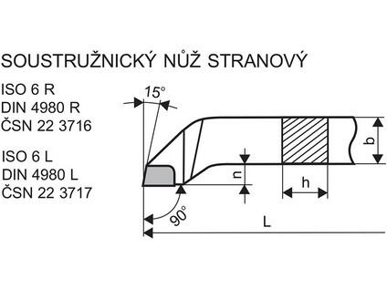 Soustružnický nůž stranový pravý 20 x S10 - kruhový průřez - DN3716-20S10