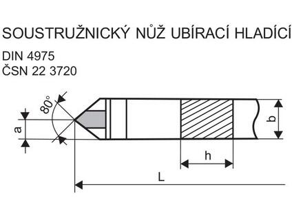 Soustružnický nůž ubírací hladící 20 S10 - kruhový průřez - DN3720-20S10