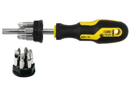 držák bitů 1/4" mag. s bity PL,PH,PZ,TRX s rukojet - NB8801-10