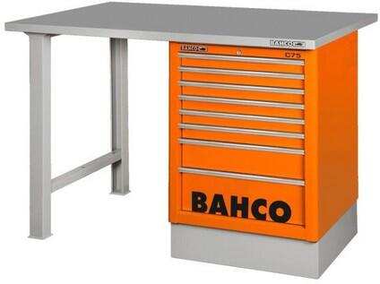 Pracovní stůl s ocelovou deskou a boční zásuvkovou věží 1500x750x1030mm, 6 zásuvek, b1 - BA-1495K6CWB15TS