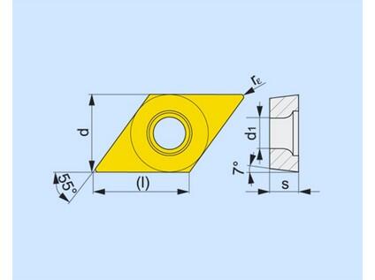 Soustružnické VBD pozitivní 80017074 / 6754775 DCMT A2 -S- PRAMET - PM-DCMT-11T308E-RM-T7335