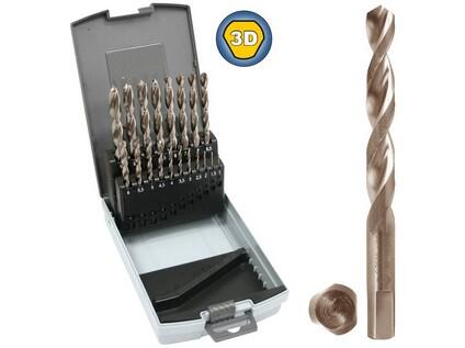 Sada vrtáků 19 dílná, 1,00 10,00x0,5mm S338RCZ002HSS 3D, plastová krabička - SV338RCZ002HSS3D-19P
