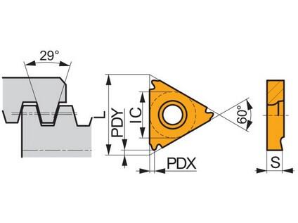 Soustružnické VBD závitové + zapichovací 80017876 / 6755360 TN ACME INT C3 -S- PRAMET - PM-TN-16NR080ACME-T8030