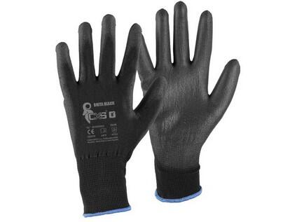 Rukavice BRITA BLACK,  máčené v polyuretanu, černé, vel. 11 - CN-3440-001-800-11
