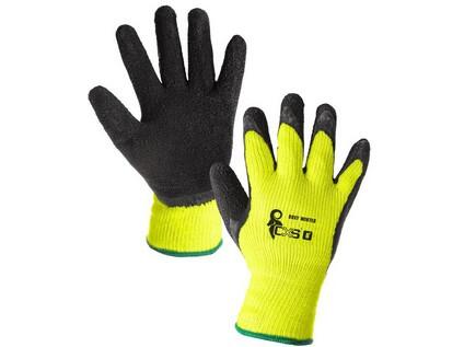 Rukavice ROXY WINTER, zimní, máčené v latexu, černo-žluté, vel. 07 b1/60 - CN-3700-010-160-07