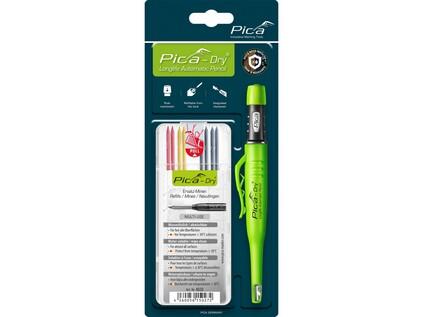 PICA Dry - AUTOMATICKÁ TUŽKA + TUHY 4020 NÁHRADNÍ KULATÉ PRO PICA Dry - VODOUROZPUSTNÉ - BLISTER - PC-30402