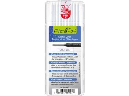 TUHY NÁHRADNÍ KULATÉ PRO PICA Dry - VODĚODOLNÉ - PÍŠE NA MOKRÉ, SUCHÉ, MASTNÉ I ZAPRÁŠENÉ POVRCHY - 10x BÍLÁ - PC-4043
