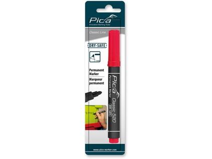 FIX - PERMANENTNÍ ZNAČKOVAČ - ALKOHOLOVÁ BÁZE - NEVYSYCHAJÍCÍ (AŽ 14 DNÍ BEZ VÍČKA) - VÁLCOVÝ HROT ŠPIČATÝ 2,5 - 5mm - 10ks V BALENÍ, CENA ZA 1ks - ČERVENÝ - BL - PC-520/40/SB