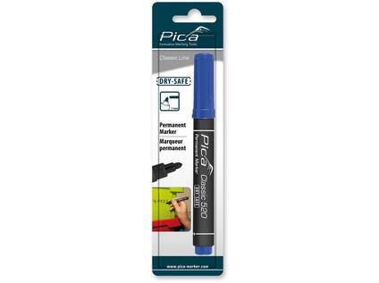 FIX - PERMANENTNÍ ZNAČKOVAČ - ALKOHOLOVÁ BÁZE - NEVYSYCHAJÍCÍ (AŽ 14 DNÍ BEZ VÍČKA) - VÁLCOVÝ HROT ŠPIČATÝ 2,5 - 5mm - 10ks V BALENÍ, CENA ZA 1ks - MODRÝ - BLIS - PC-520/41/SB