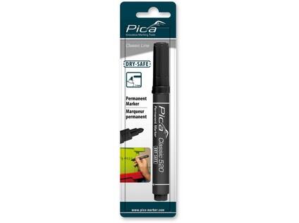 FIX - PERMANENTNÍ ZNAČKOVAČ - ALKOHOLOVÁ BÁZE - NEVYSYCHAJÍCÍ (AŽ 14 DNÍ BEZ VÍČKA) - VÁLCOVÝ HROT ŠPIČATÝ 2,5 - 5mm - 10ks V BALENÍ, CENA ZA 1ks - ČERNÝ - BLIS - PC-520/46/SB