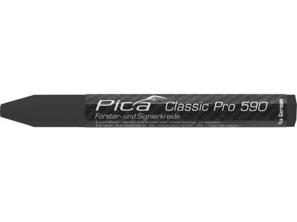 PICA KŘÍDOVÝ ZNAČKOVAČ PRO - PÍŠE NA MOKRÉ I SUCHÉ DŘEVO, KOV, KÁMEN, BETON, PLAST A DALŠÍ MATERIÁL, 120x12mm -12ks V BALENÍ, CENA ZA 1ks - ČERNÝ - PC-590/46