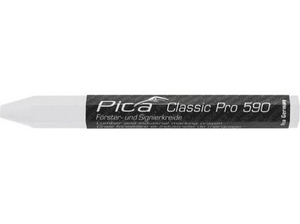 PICA KŘÍDOVÝ ZNAČKOVAČ PRO - PÍŠE NA MOKRÉ I SUCHÉ DŘEVO, KOV, KÁMEN, BETON, PLAST A DALŠÍ MATERIÁL, 120x12mm - 12ks V BALENÍ, CENA ZA 1ks - BÍLÝ - PC-590/52