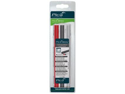 TUHY NÁHRADNÍ HRANATÉ PRO BIG Dry - TUHA UNIVERZÁL PÍŠE NA RŮZNÉ MATERIÁLY - ČERVENÁ + ČERNÁ + BÍLÁ - BLISTER - PC-6045/SB