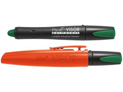 PICA VISOR PERMANENT - VODĚODOLNÝ ZNAČKOVAČ NOVÉ GENERACE - PÍŠE NA HRUBÉ, HLADKÉ, MOKRÉ, SUCHÉ, MASTNÉ, ZAPRÁŠENÉ, SVĚTLÉ NEBO TMAVÉ POVRCHY - ZELENÝ - PC-990/36