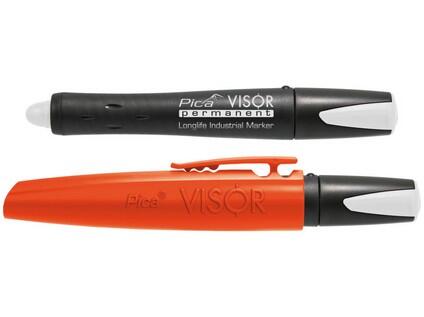 PICA VISOR PERMANENT - VODĚODOLNÝ ZNAČKOVAČ NOVÉ GENERACE - PÍŠE NA HRUBÉ, HLADKÉ, MOKRÉ, SUCHÉ, MASTNÉ, ZAPRÁŠENÉ, SVĚTLÉ NEBO TMAVÉ POVRCHY - BÍLÝ - PC-990/52