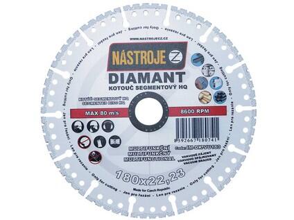 Kotouč diamantový segmentový HQ s chladícími segmenty vakuově pájený 180x3,0x22mm multifunkční - IM-DK-VU180