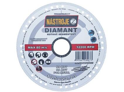 Kotouč diamantový s chladícími segmenty vakuově pájený 125x1,4x22mm na kov - IM-DK-VM125