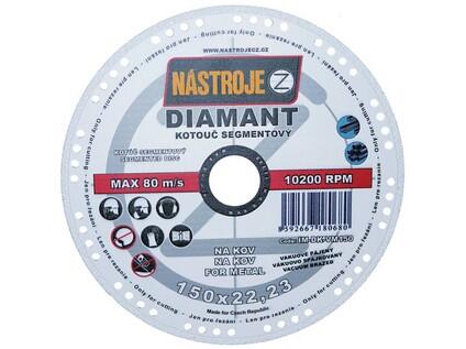 Kotouč diamantový s chladícími segmenty vakuově pájený 150x1,8x22mm na kov - IM-DK-VM150