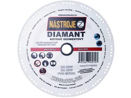 Kotouč diamantový s chladícími segmenty vakuově pájený 230x2,0x22mm na kov - IM-DK-VM230