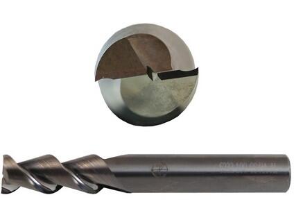 Fréza 2,5-50/7mm, 2břity, stopka 4mm čelní válcová, břit přes střed, na neželezné kovy - CZTK-6232-025-GS-AL-HA