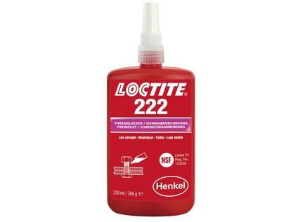 Loctite 222 / 250 ml pro zajišťování a těsnění závitových spojů, které vyžadují snadnou demontáž za použití běžného ručního nářadí - LC-222-250