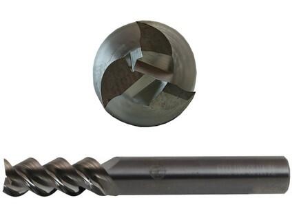Fréza 3,5-50/11mm, 3břity, stopka 4mm čelní válcová, břit přes střed, na neželezné kovy - CZTK-6332-035-GS-AL-HA