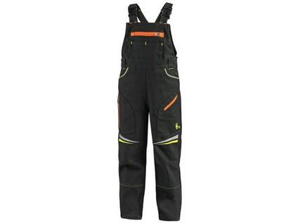 Zahradníky CXS GARFIELD, dětské, černé s HV žluto/oranžovými doplňky, vel. 110 - CN-1030-012-816-11