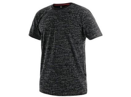 Tričko DARREN, krátký rukáv, potisk CXS logo, černé, vel 5XL - CN-1610-200-800-99