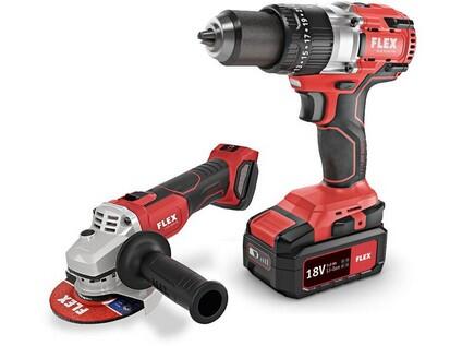 PD 2G 18.0-EC FS55 2-rychlostní aku-vrtačka s příklepem + L 125 18.0-EC aku-úhlová bruska FLEX - FX-516198