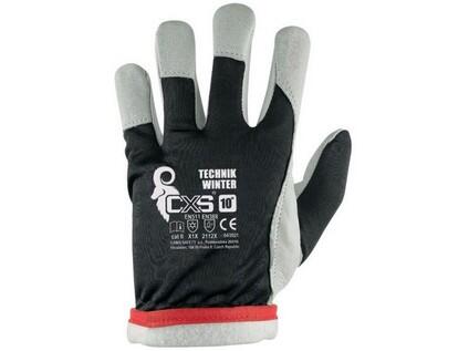 Rukavice TECHNIK WINTER, zimní, kombinované, černo-bílé, vel. 9 b1/120 - CN-3700-009-801-09