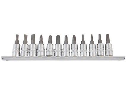 1/4" Sada hlavic zástrčných na liště - SL 4-5,5-7 PH 1-2 PZ 1-2-3 TRX 10-15-20-30 - 4CZ-146-L04