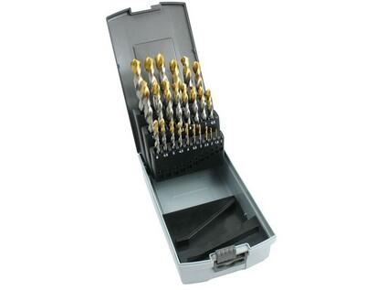 Sada vrtáků 24 dílná, 1,00-10,00x0,5mm+3,3+4,2+6,8+10,2+10,5 S338RCZ001HSSAX TiN - SV338RCZ001HSSTIN-24P